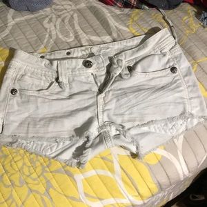 White Miss Me denim cut off shorts
